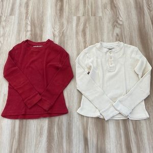 Boys Seven apparel thermal long sleeve red and tan size 6